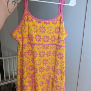 Teddy Fresh terry cloth floral pom pom dress